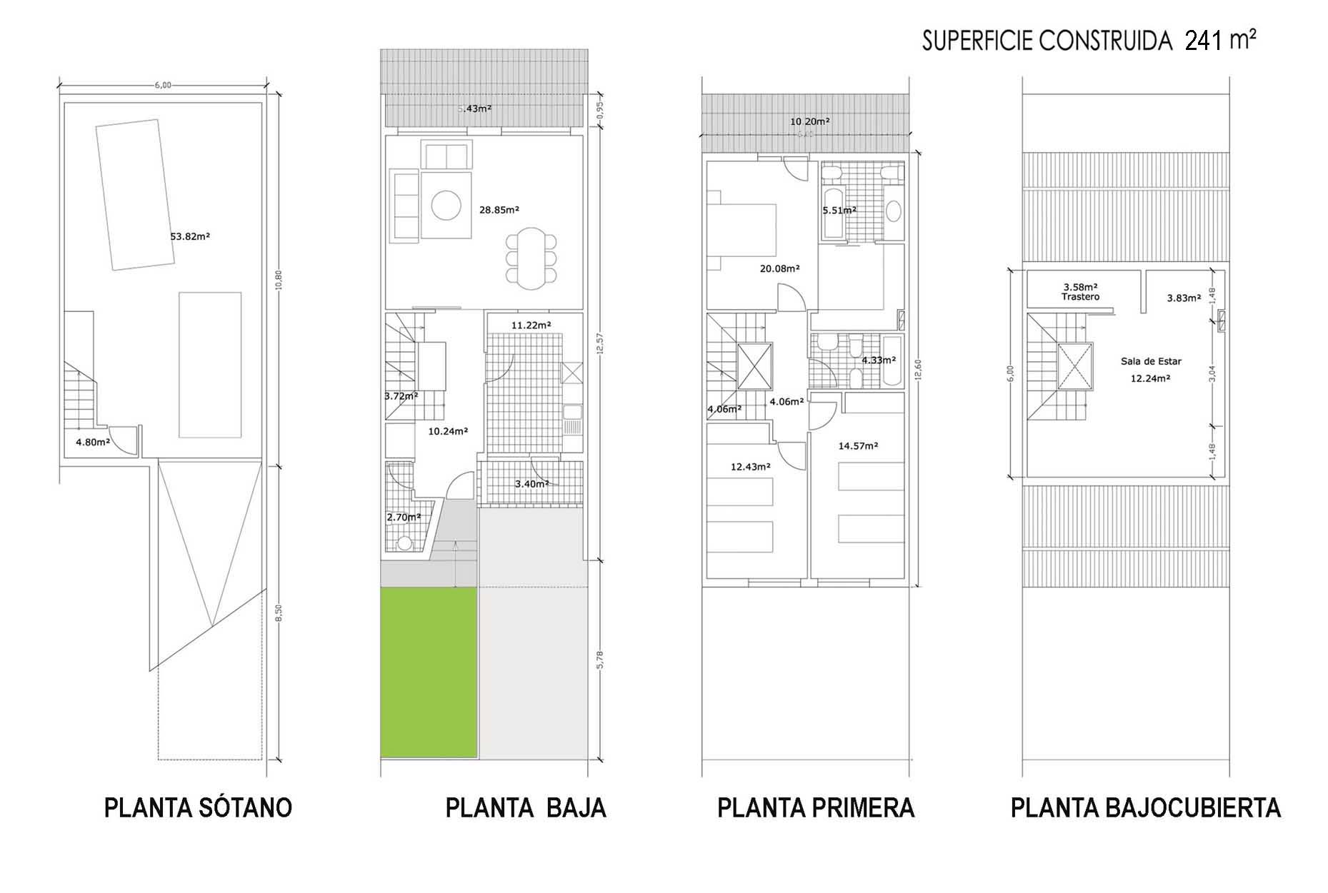Planos viviendas tipo A promoción inmobiliaria en San Andrs del Rabanedo (Len)