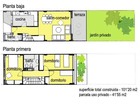 Planos viviendas duplex tipo 1 promoción inmobiliaria Playa del Lar